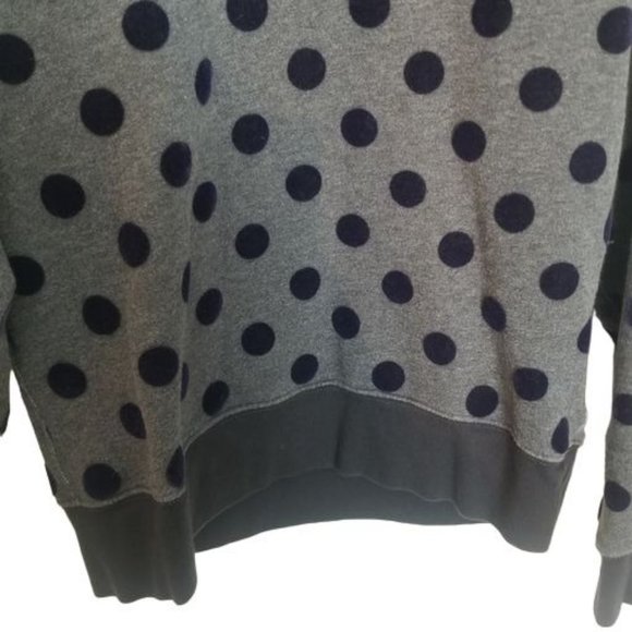 J. Crew Womens M Gray & Navy Blue Polka Dots Long - Picture 3 of 8